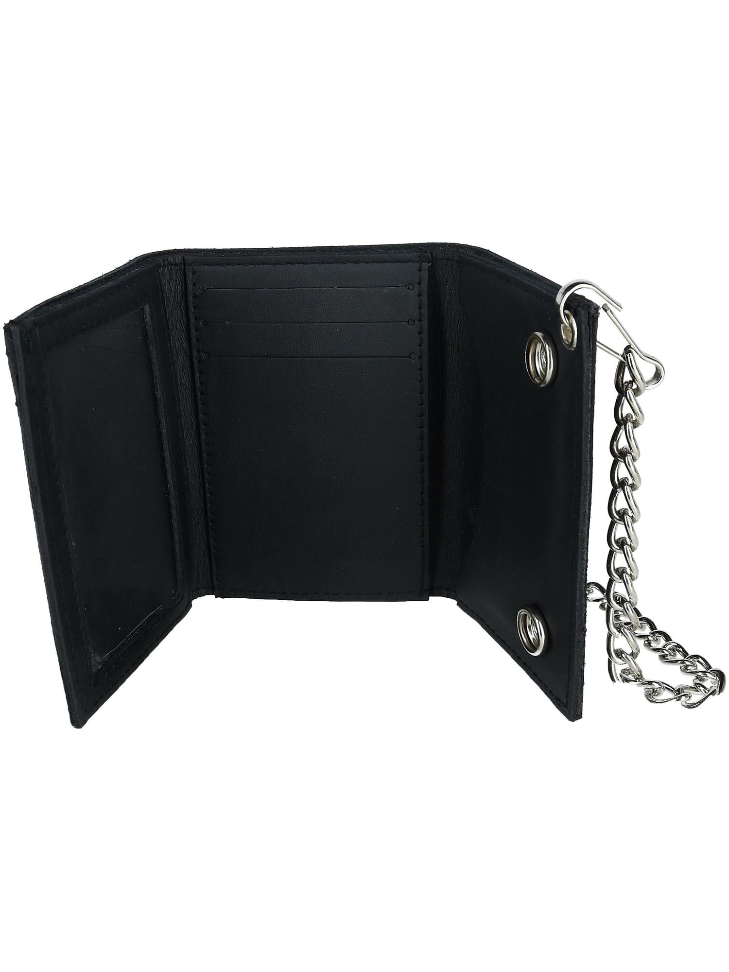 Leather Eagle Imprint Trifold Chain Wallet (Men) - Image 2