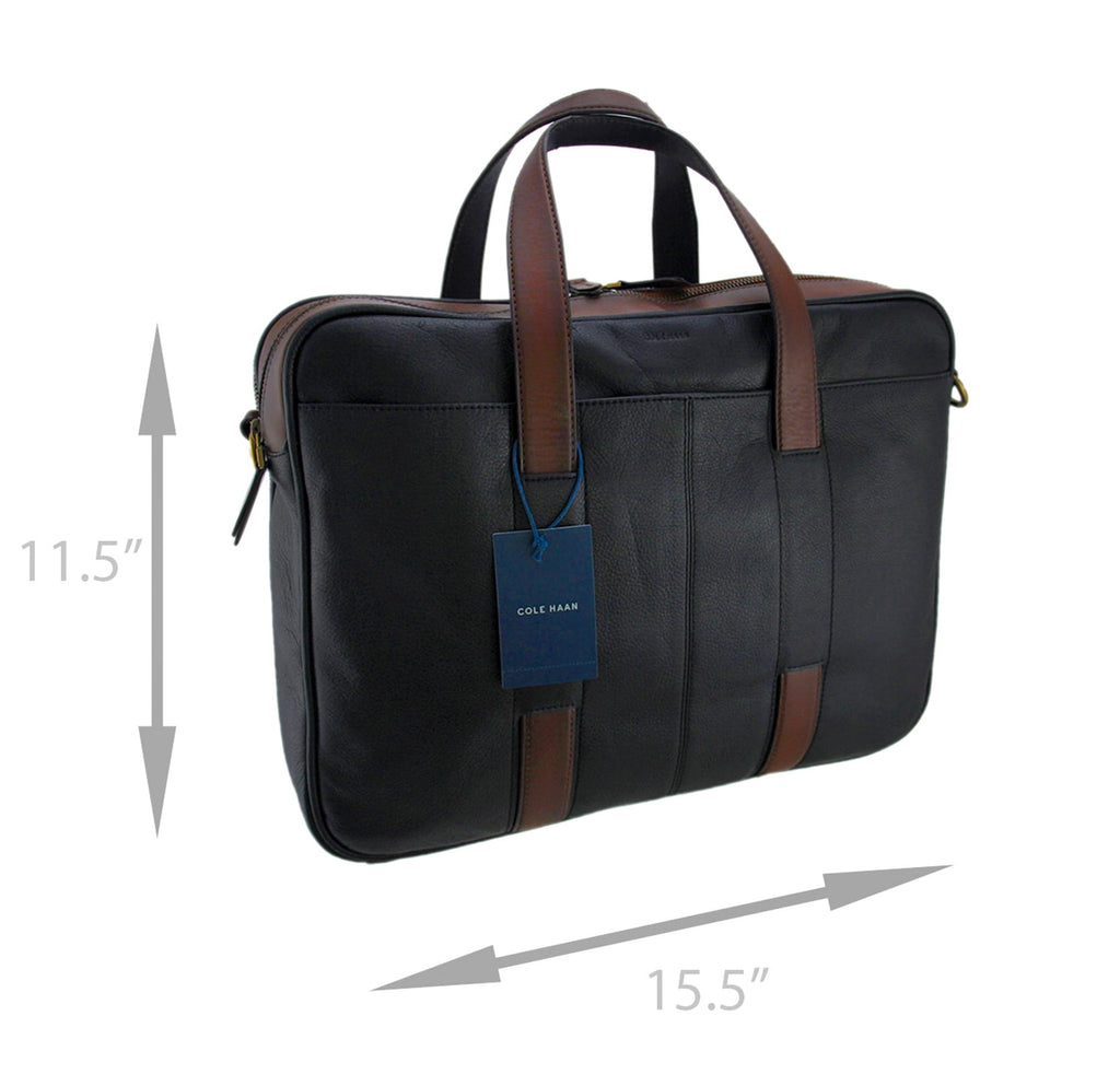 Zeckos Cole Haan Buchannon Leather Briefcase Travel Attache Case - Image 4