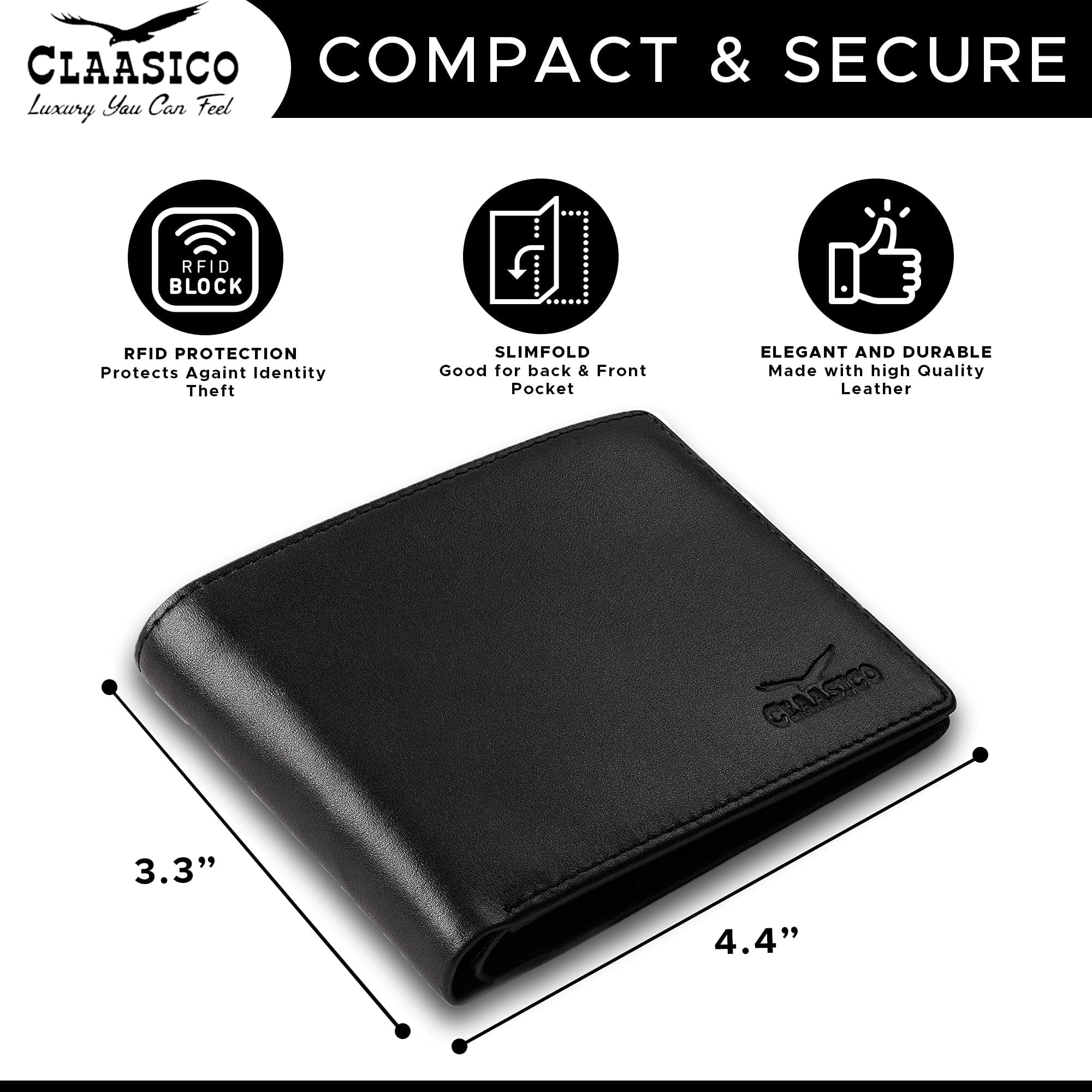 Slim Bifold RFID Bloking Wallet For Men Genuine Leather Packed In Stylish Gift Box - Image 3