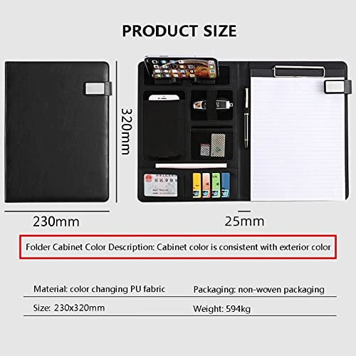 Padfolio Clipboard Folder Portfolio A4 Leather Resume Portfolio Interview Legal Document Organizer Business School Office Conference Notepad - Image 3