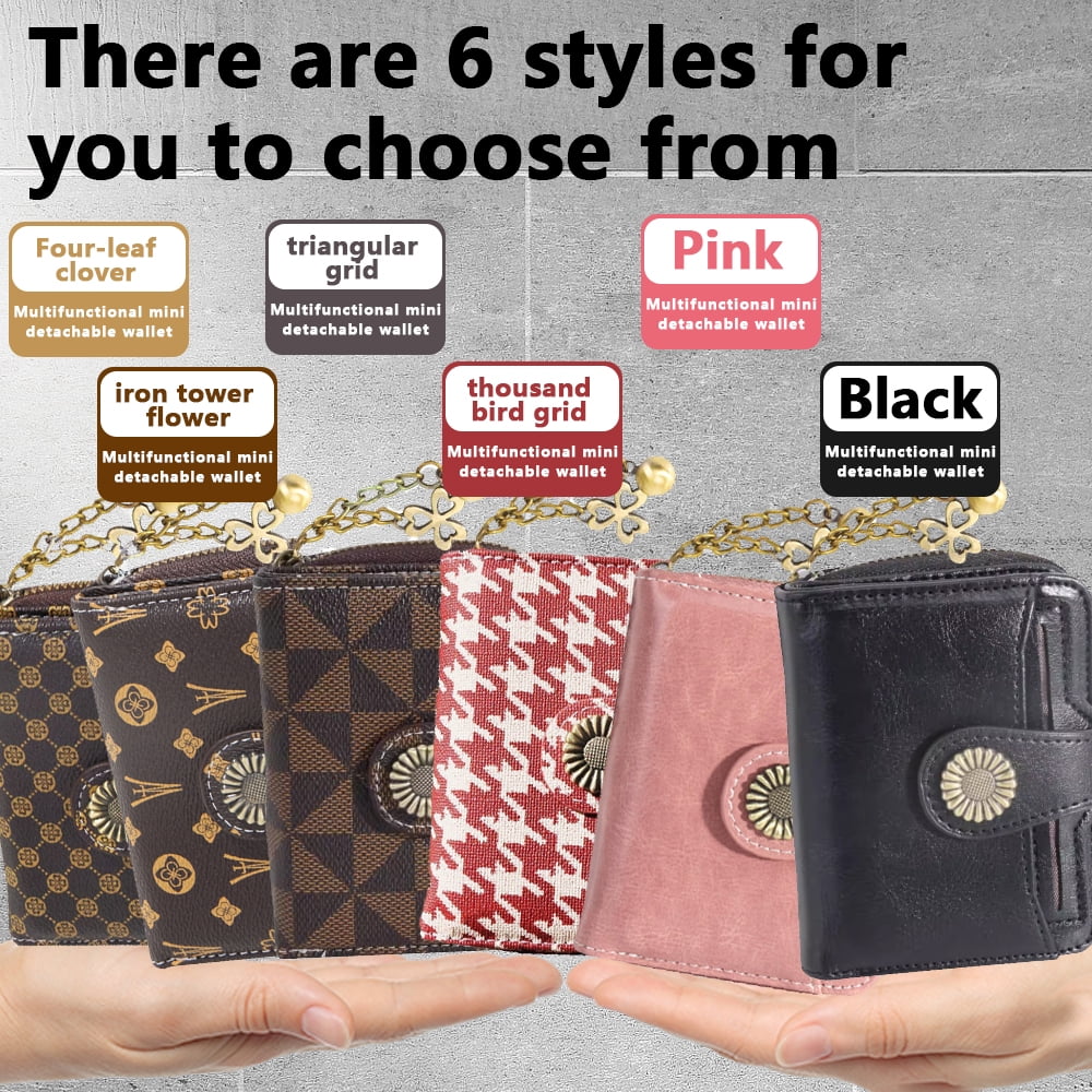 Wallet For women,Zero Wallet,Slim Leather Blocking Bifold Zipper Pocket Card Holder,Card Bag,All In One,Mini, anti-th... - Image 3