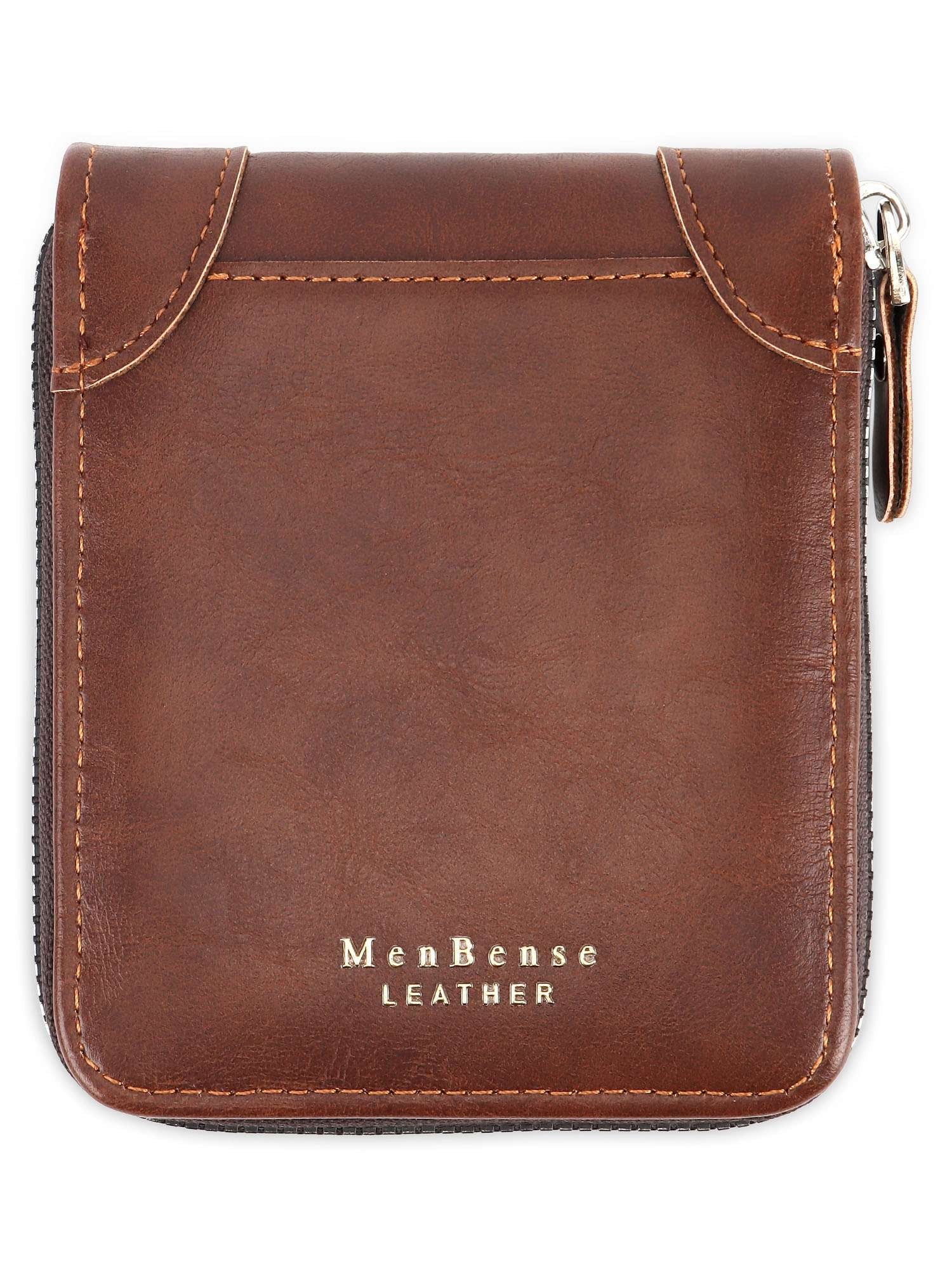 RFID Blocking Men's Leather Bifold Wallet, Brown - Image 2