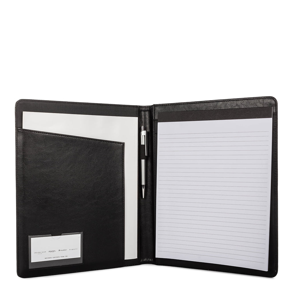 Stebco -BLACK Leather Padfolio, Writing Pad, Black - Image 4