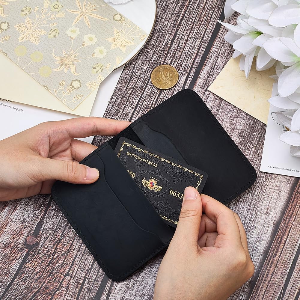 Genuine Leather Bifold Cash Purse Vintage Crazy Horse Leather Wallet Compact Credit Card Holder Organizer Slim RFID B... - Image 3