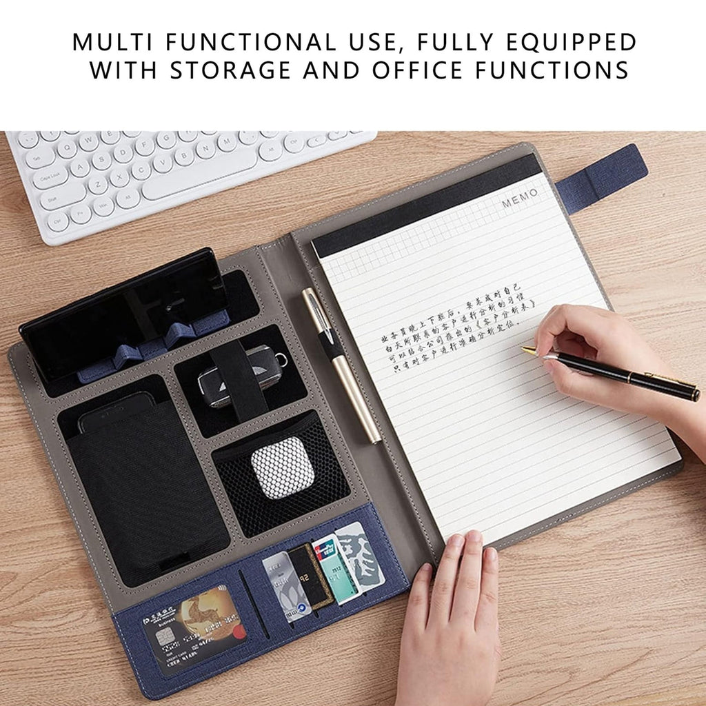 MOQIN Portfolio Binders for Men and Women - Leather Padfolio Business Planner Notebook Organizer- Holder for Tablet, ... - Image 2