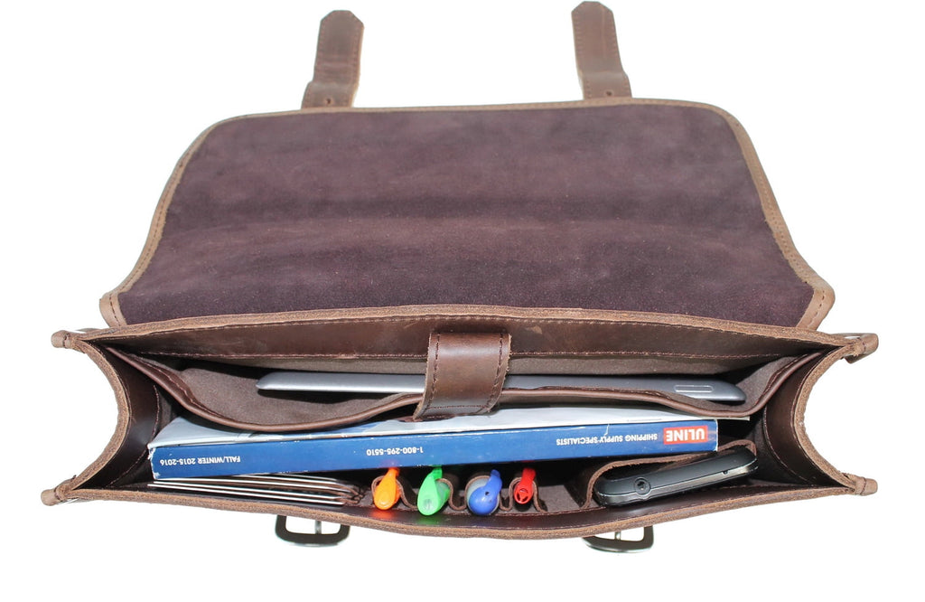 Large Full Grain Cowhide Leather Briefcase Laptop Bag L05.DB - Image 3