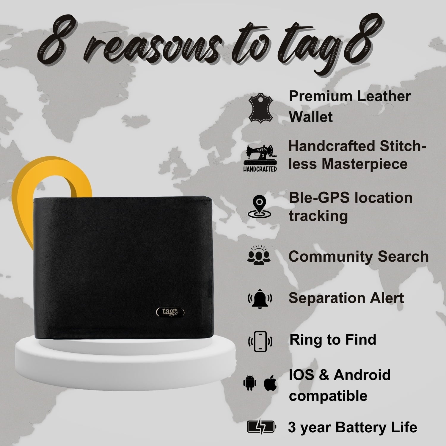 Dolphin Smart Wallet For Men - RFID Blocking Anti-Lost Wallet for Men, Minimalist Slim Leather Wallet with Bluetooth Tracker to Secure Your - Image 4