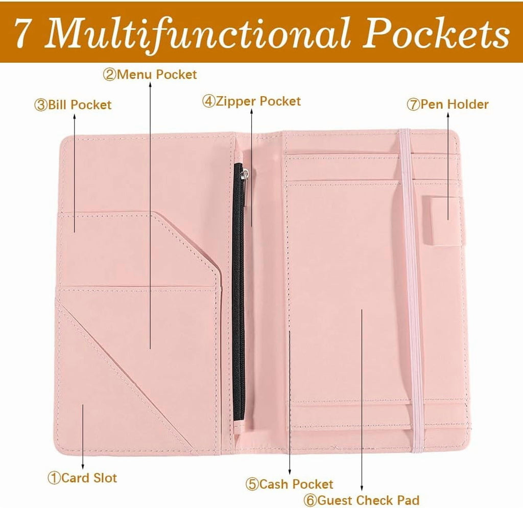 Clipboards Leather Padfolio Portfolio Organizer Portfolio Folder Binder Storage Clipboard with 5 Pockets Notepad Elas... - Image 6