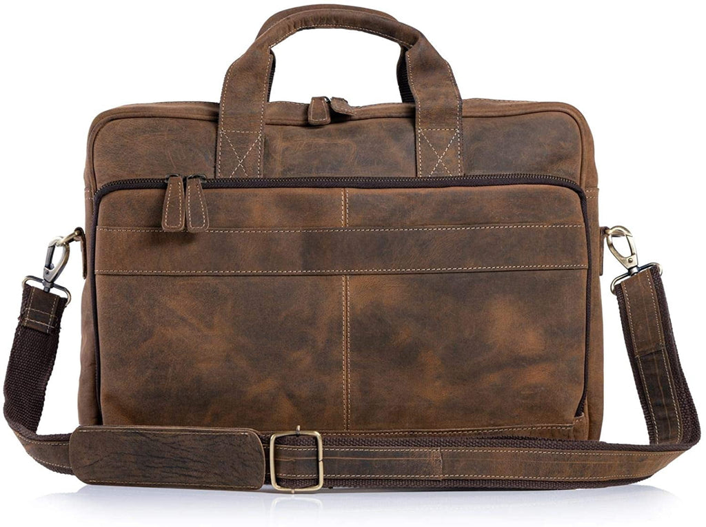 16-Inch Full Grain Leather Laptop Messenger Bag  Briefcase Satchel for Men and Women, Office Shoulder Bag with Multiple Compartments - Image 5