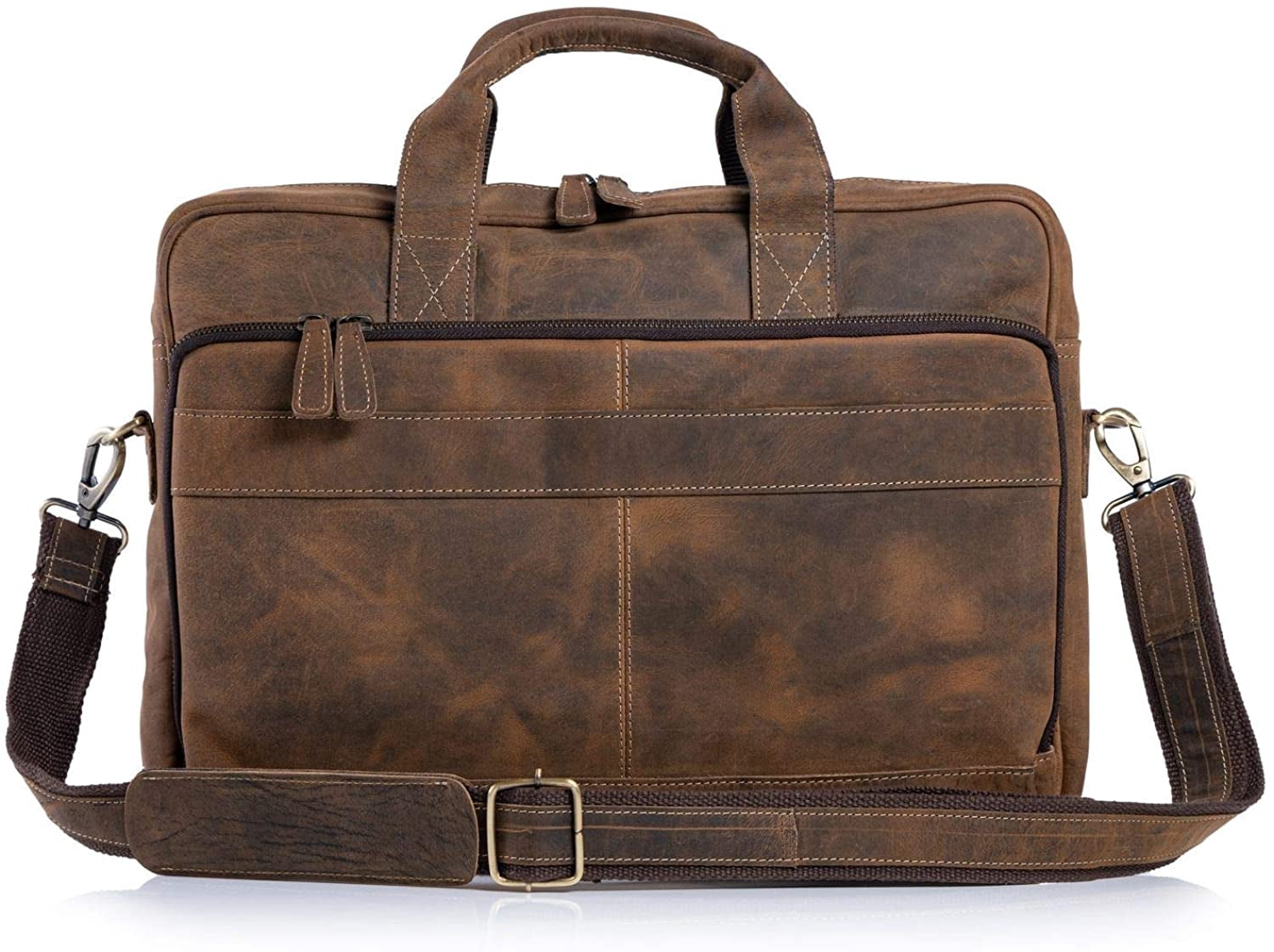 16-Inch Full Grain Leather Laptop Messenger Bag  Briefcase Satchel for Men and Women, Office Shoulder Bag with Multiple Compartments - Image 5