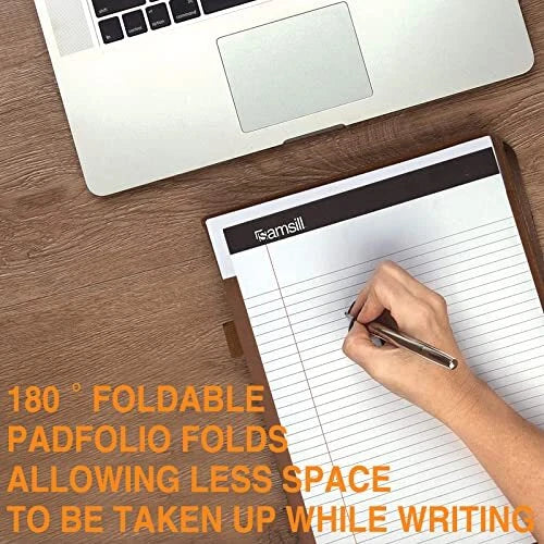 (Brown) Leather Portfolio Folder Padfolio Business Padfolio Organizer Document - Image 3