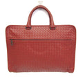 Pre-Owned Bottega Veneta Intrecciato Business Bag Men's Leather Briefcase,Handbag Red Brown