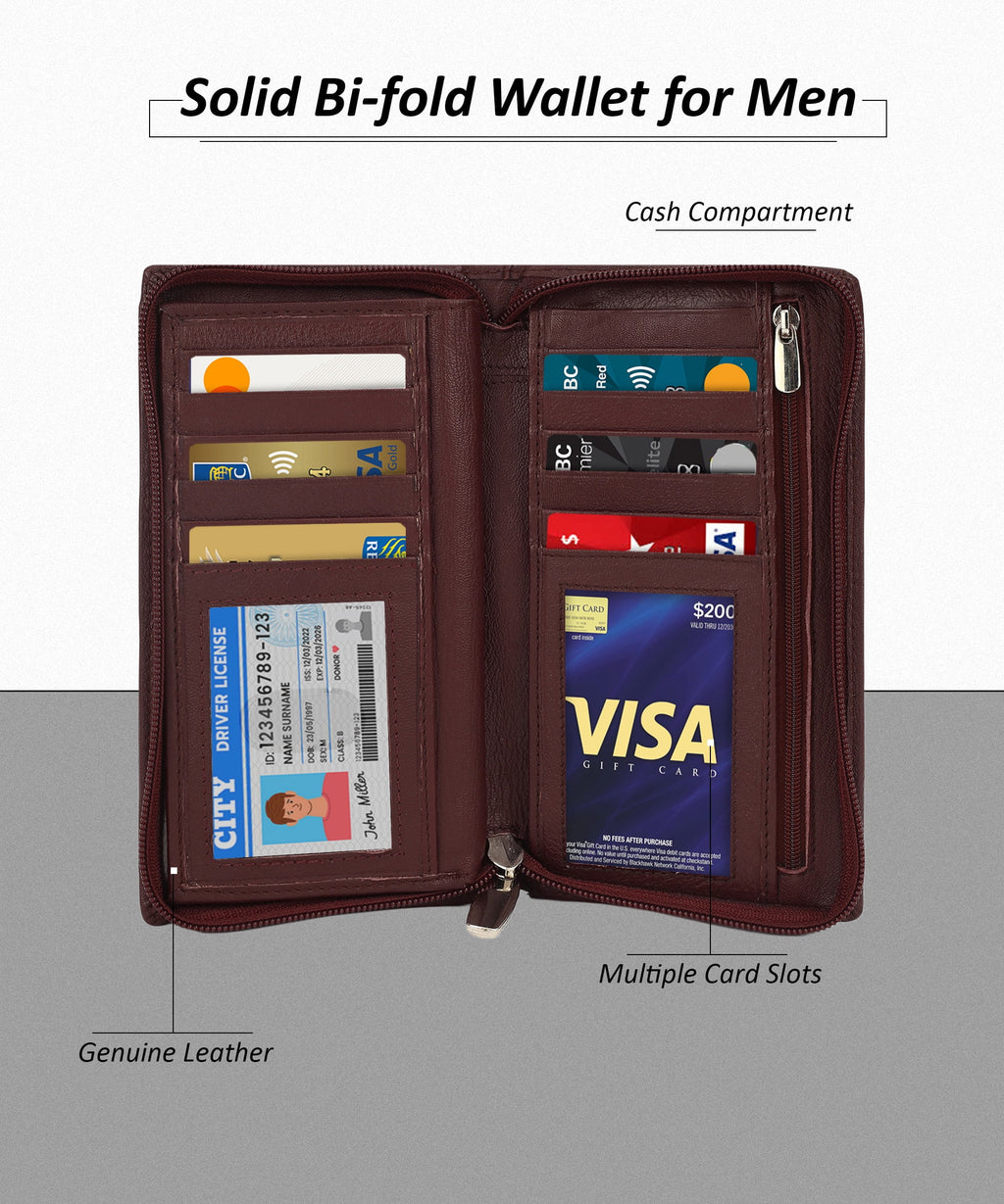 Wallets for Women RFID Blocking Ultra Slim Real Leather Credit Card Holder Clutch - Image 3
