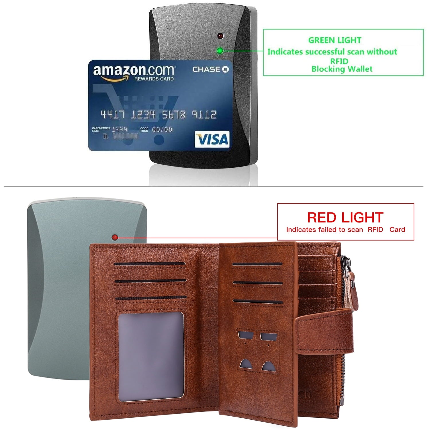 Minimalist Wallet for Men Leather RFID Blocking Coin Purse Bifold Card Holder - Image 4