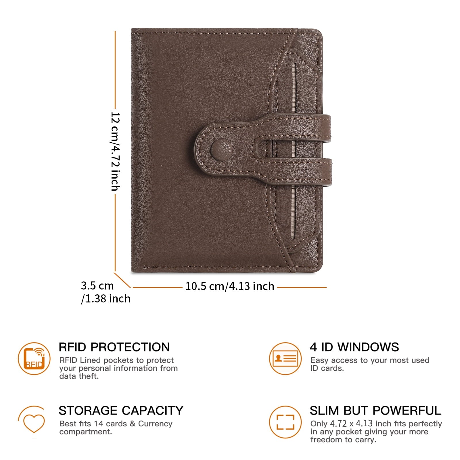 Leather Wallet for Men RFID Blocking Large Capacity Bifold Wallet Minimalist Back Pocket Wallets for Men with Zipper ... - Image 2