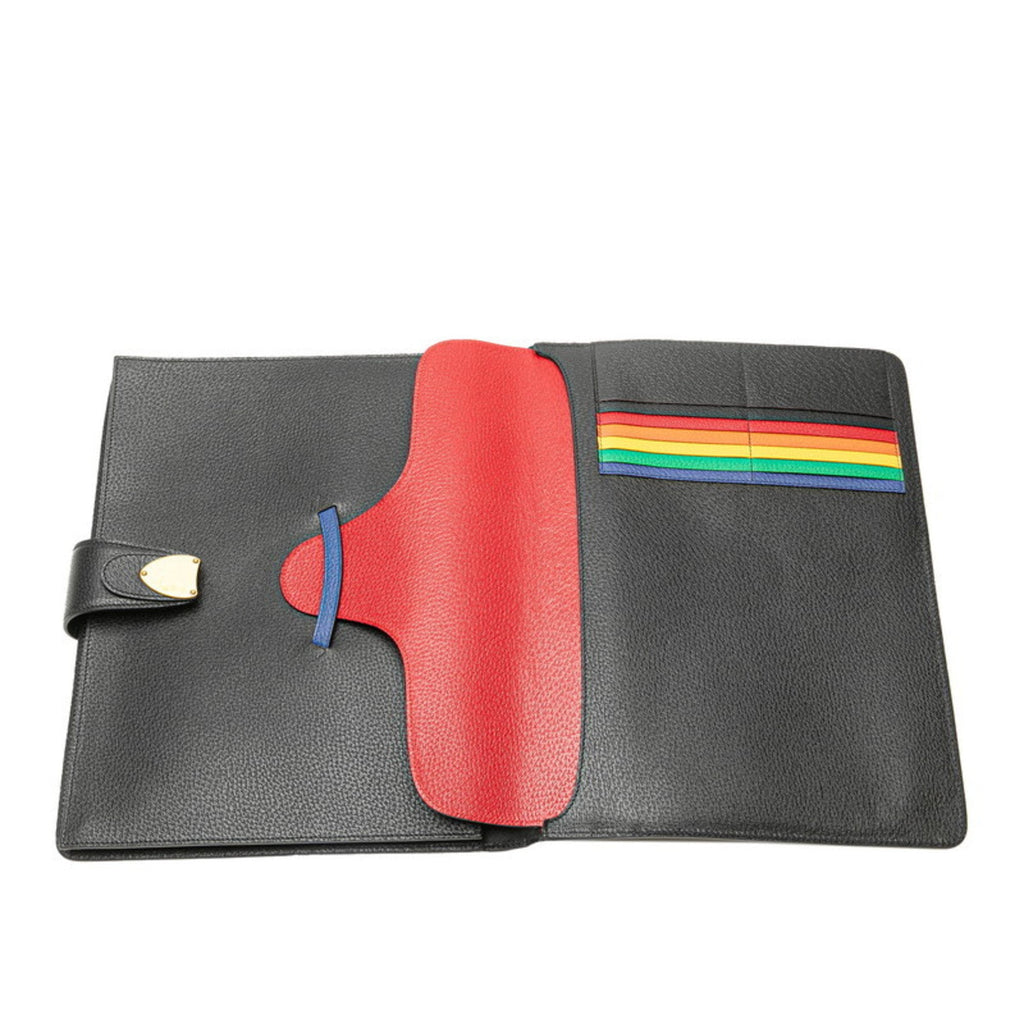 Pre-Owned Cat Head Briefcase Clutch Bag 495655 Black Leather Men's (Good) - Image 5