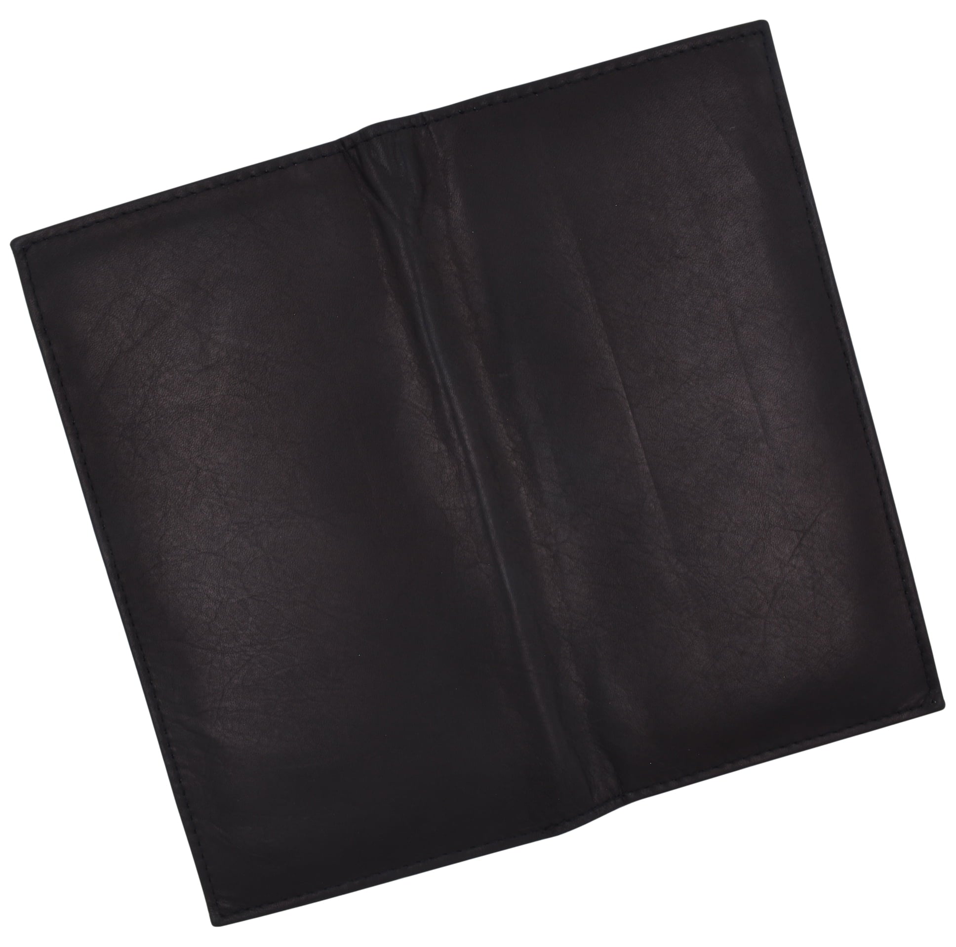 Mens Leather Long Wallet Pockets ID Card Clutch Bifold Purse, Black - Image 5