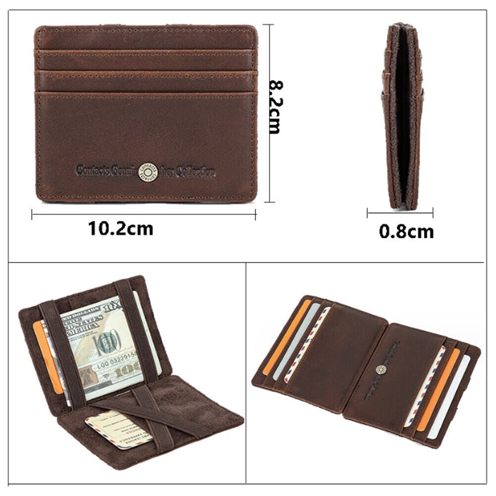 Men Genuine Leather Magic Wallet Purse Money Clip coin 8 Credit Card Holder NEW - Image 5
