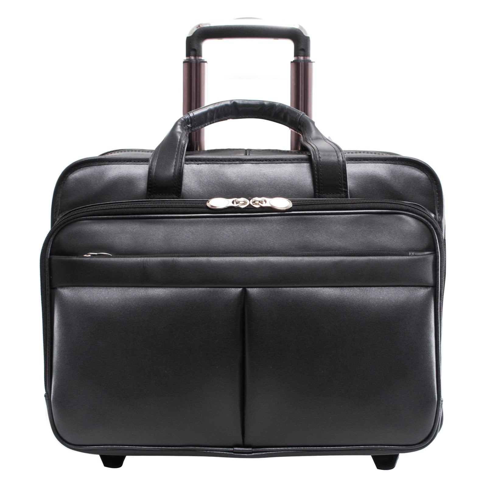 | 15” Leather Wheeled Laptop Briefcase - Image 3