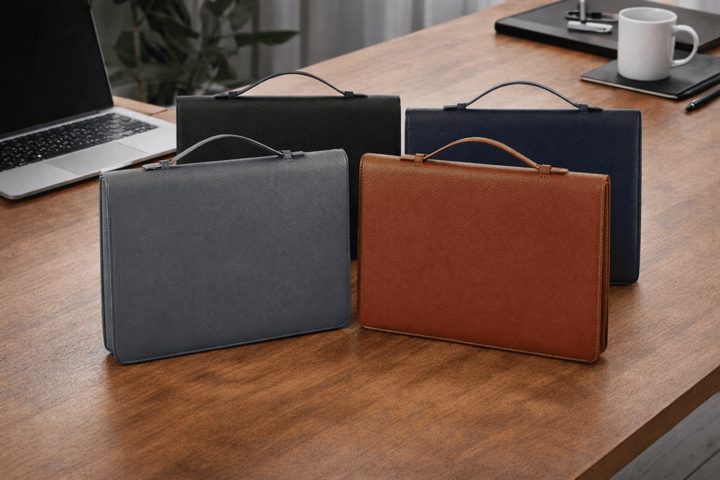 Wason A4 Portfolio Folder with Zipper, PU Leather Padfolio Organizer, Business Document Organizer with Multiple Pockets, Waterproof Resume F - Image 3