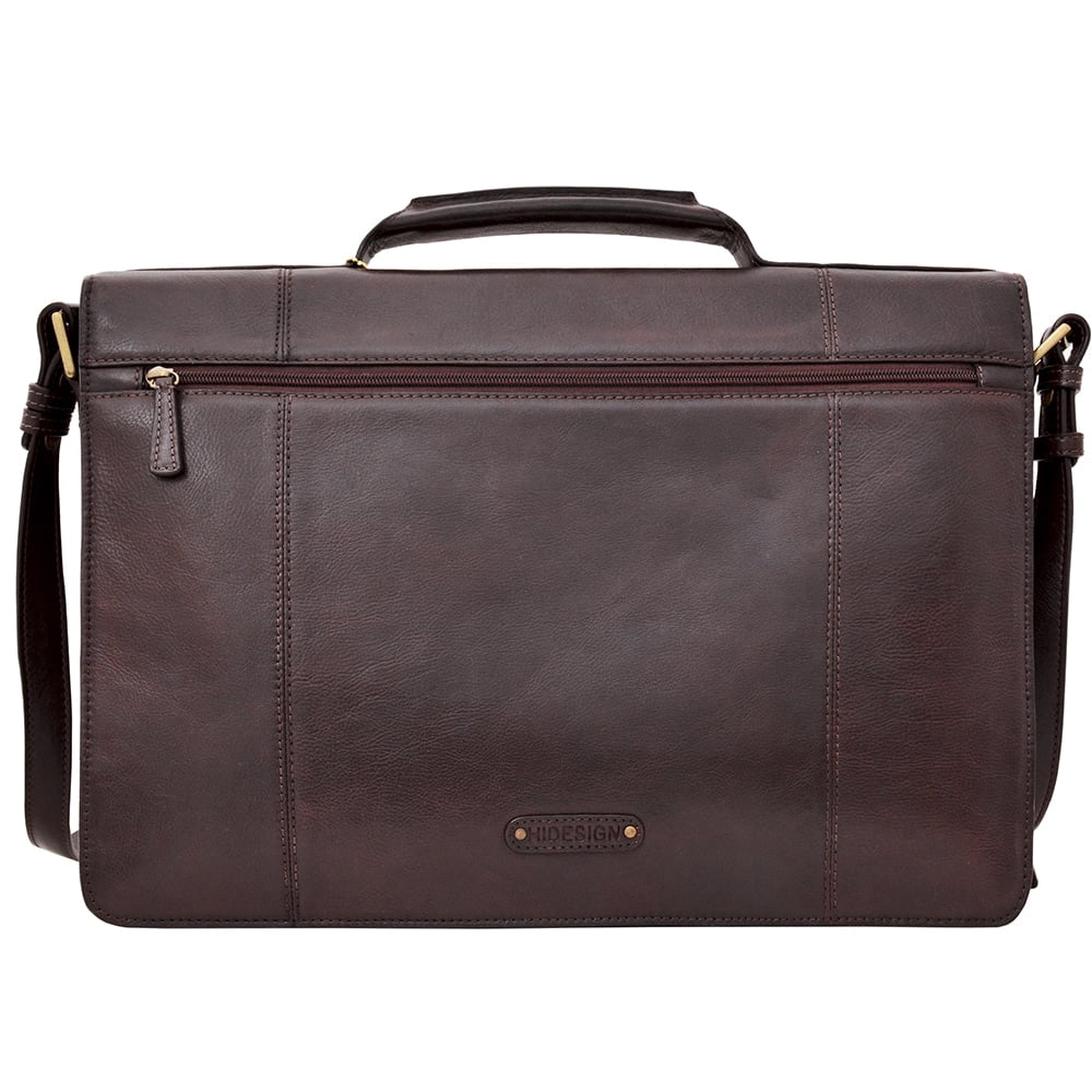 Charles Leather Large Laptop Messenger Briefcase - Image 4