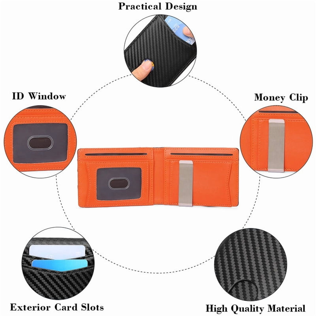 Wallet for Men Bifold RFID Blocking Front Pockets Wallet Credit Card Holder Minimalist Leather Money Clip Mens Wallet... - Image 4