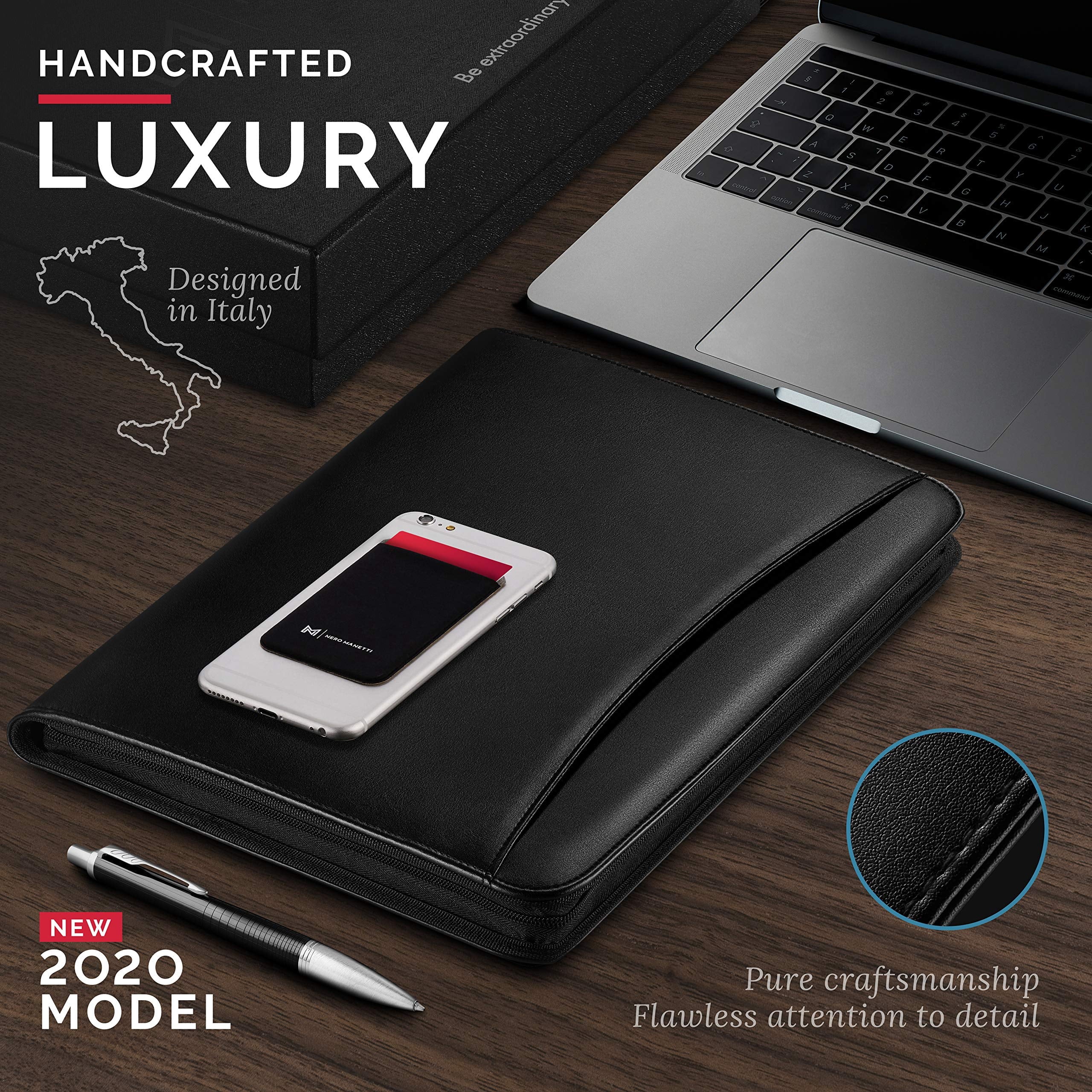Leather Padfolio/portfolio Pad Holder-business Pu Notepad Folder For Resumes Interviews Ipad/tablet Phone Legal Noteb... - Image 3