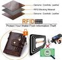 Estrela Men's Wallet RFID Protection Men's Leather Wallet with Chain Double Fold Men's Wallet with Coin Compartment Zip Wallet 16 Card Slots - Image 3