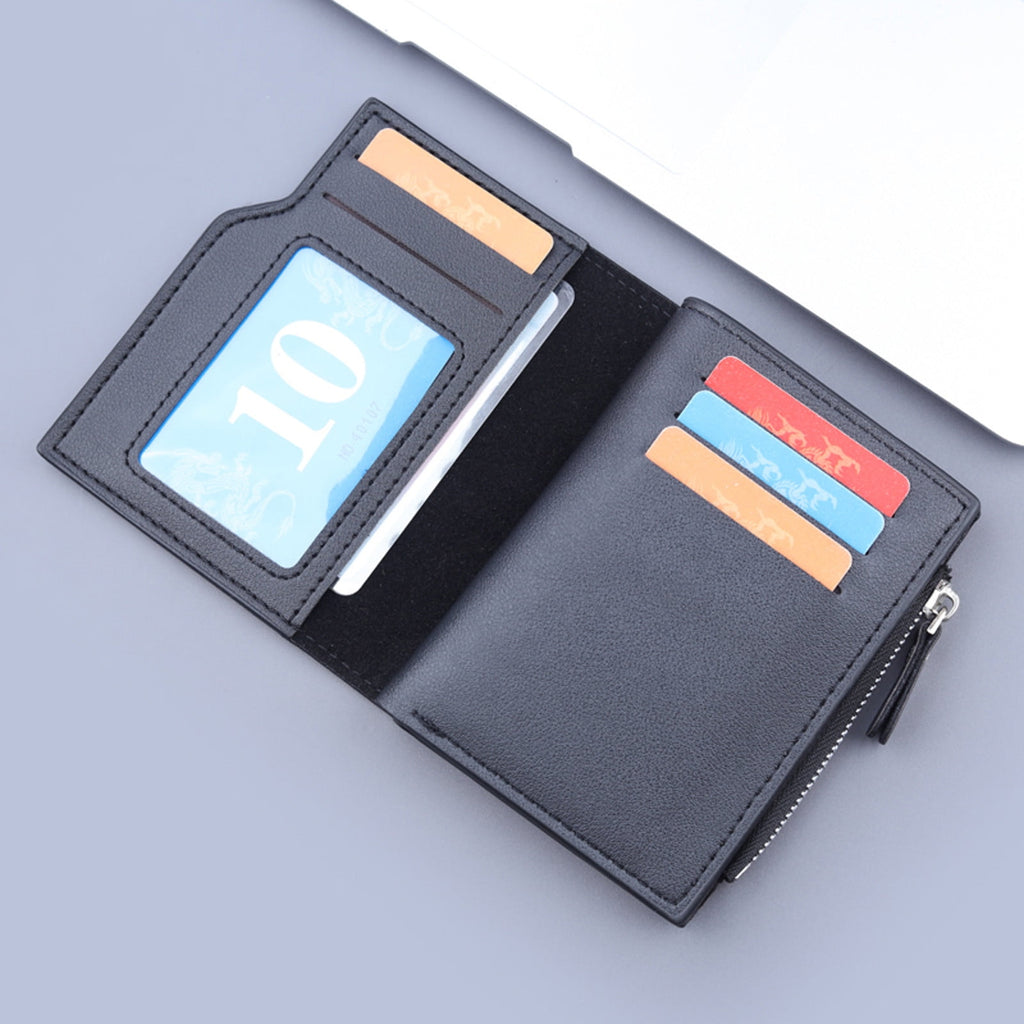 Minimalist Bifold Wallet for Men Leather Slim Small Credit Card Holder with Id Window Coin Case - Image 5