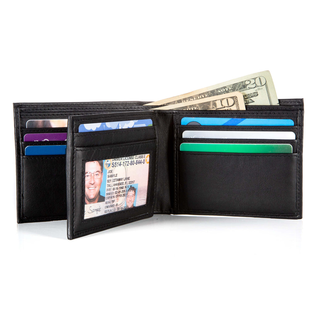 Men’s RFID Leather Wallet - Bifold with ID Window (Black) - Image 5