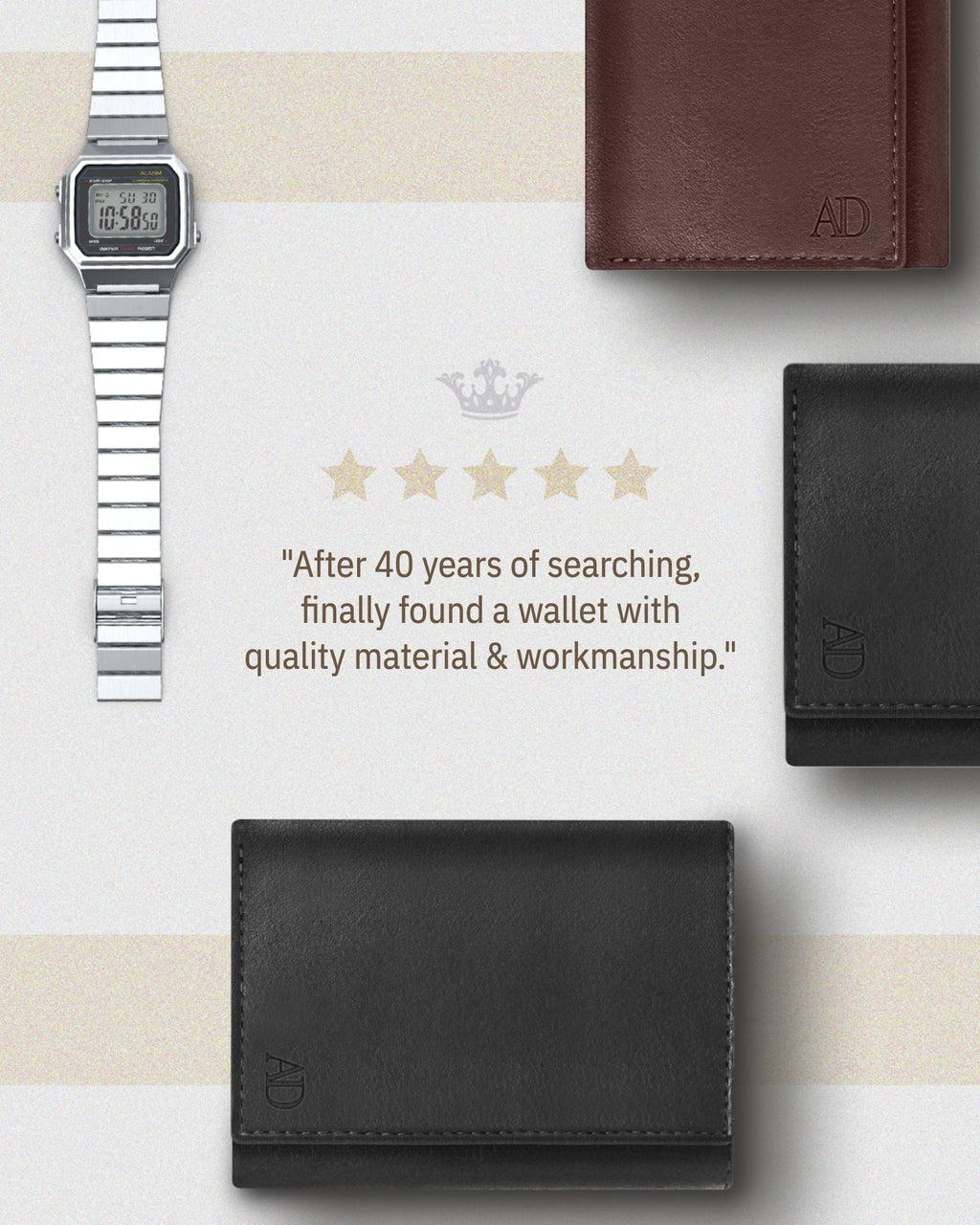 Trifold Wallets For Men RFID - Leather Slim Mens Wallet With ID Window Front Pocket Wallet Gifts For Men - Image 2