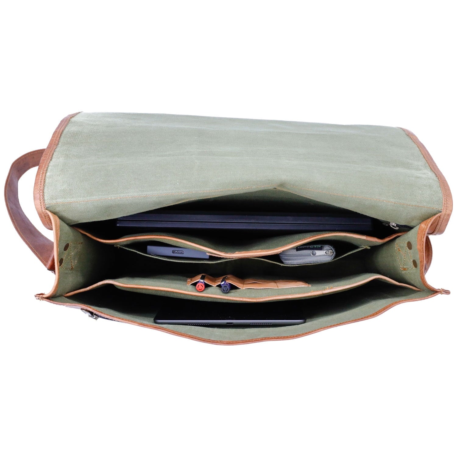 Komals Passion Leather Vintage Mens 16 Inch Leather Laptop Messenger Pro Satchel Mens Bag - Image 2