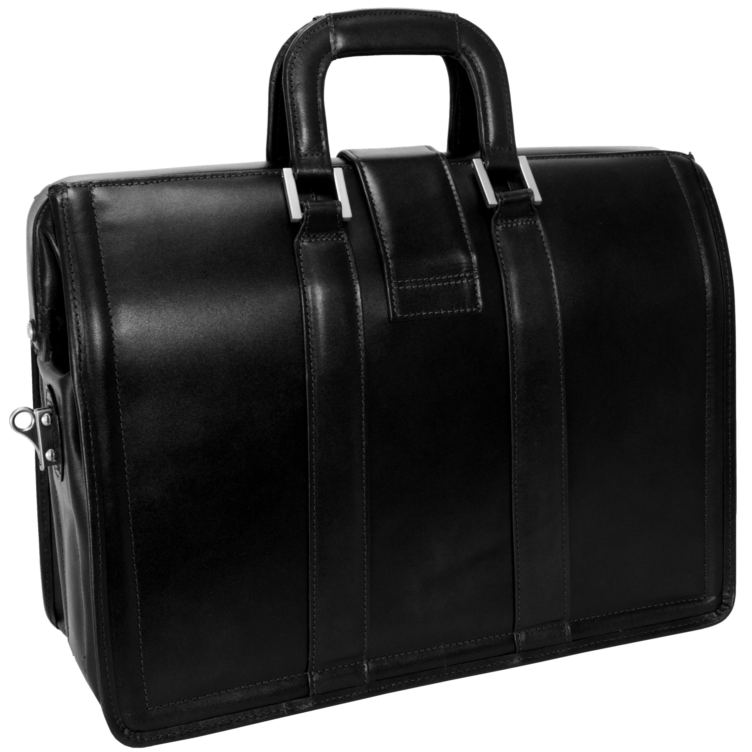 Top Grain Cowhide Leather, 17" Leather Litigator Laptop Briefcase - Image 3