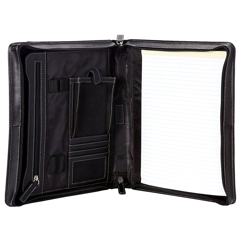 BLACK BELLINO LEATHER ZIP-AROUND PADFOLIO - Image 5