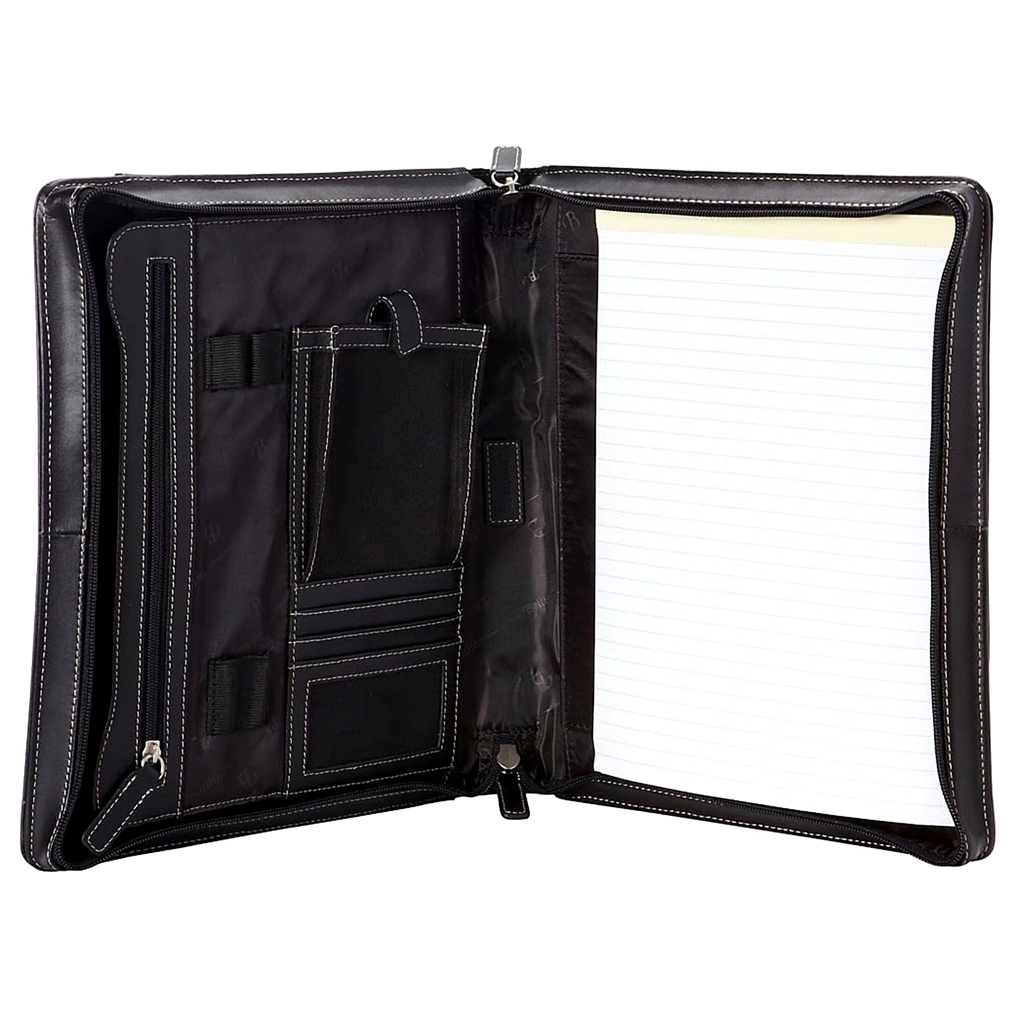 BLACK BELLINO LEATHER ZIP-AROUND PADFOLIO - Image 5