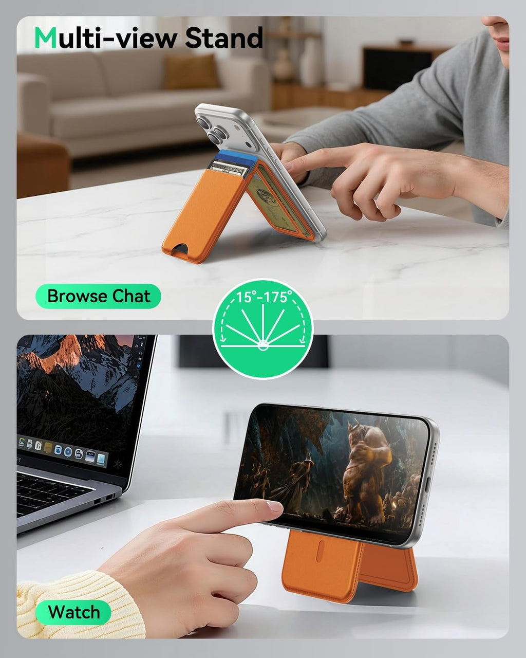 for MagSafe Wallet with Stand, 5 Card Holder, Slim Leather Magnetic Wallet for iPhone 17/16/15/14/13/12 Pro Max Plus ... - Image 3