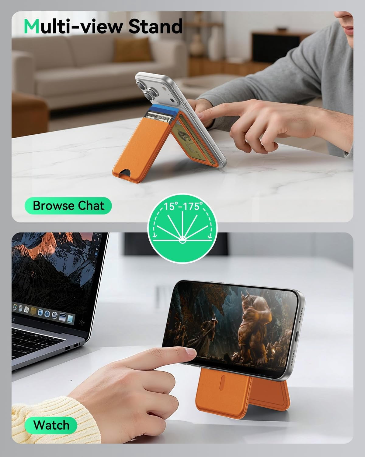 for MagSafe Wallet with Stand, 5 Card Holder, Slim Leather Magnetic Wallet for iPhone 17/16/15/14/13/12 Pro Max Plus ... - Image 3