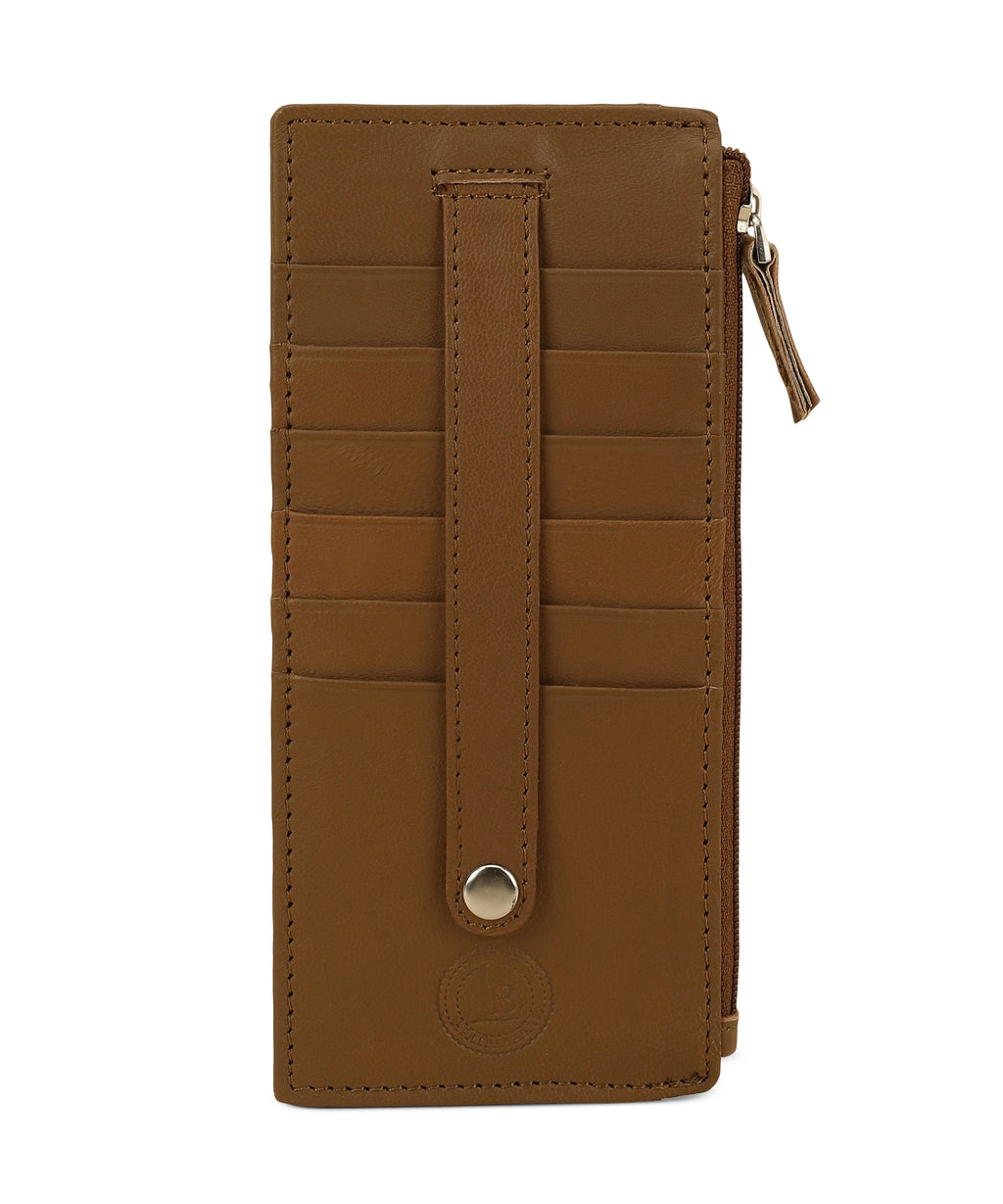 RFID Blocking Women's Wallet Vintage Leather All in One Card Case Holder Slim, Tan - Image 6
