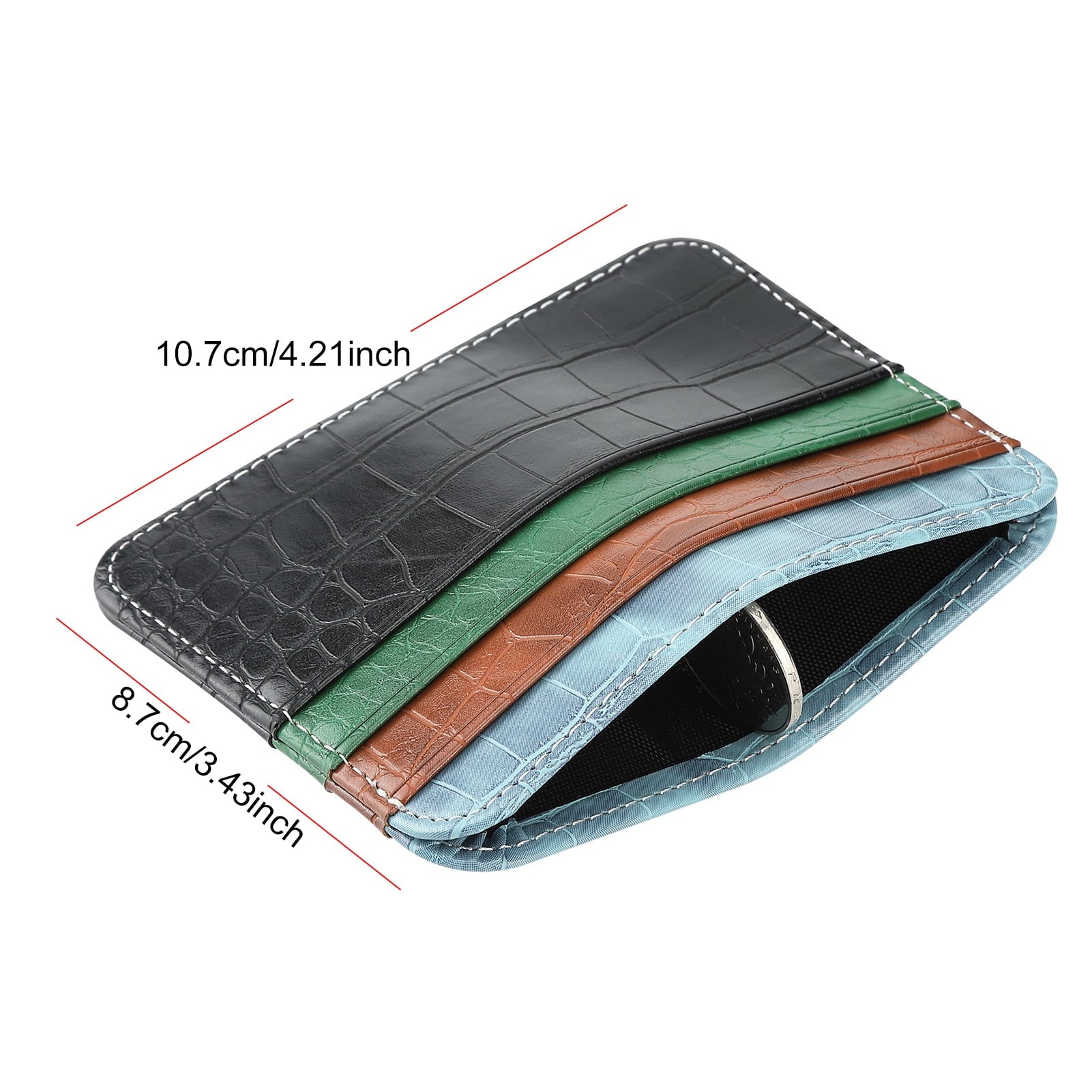 Slim Card Holder Minimalist Faux Leather Credit Card Wallet Mini Business Front Pocket Card Case Thin Coin Purse for ... - Image 6