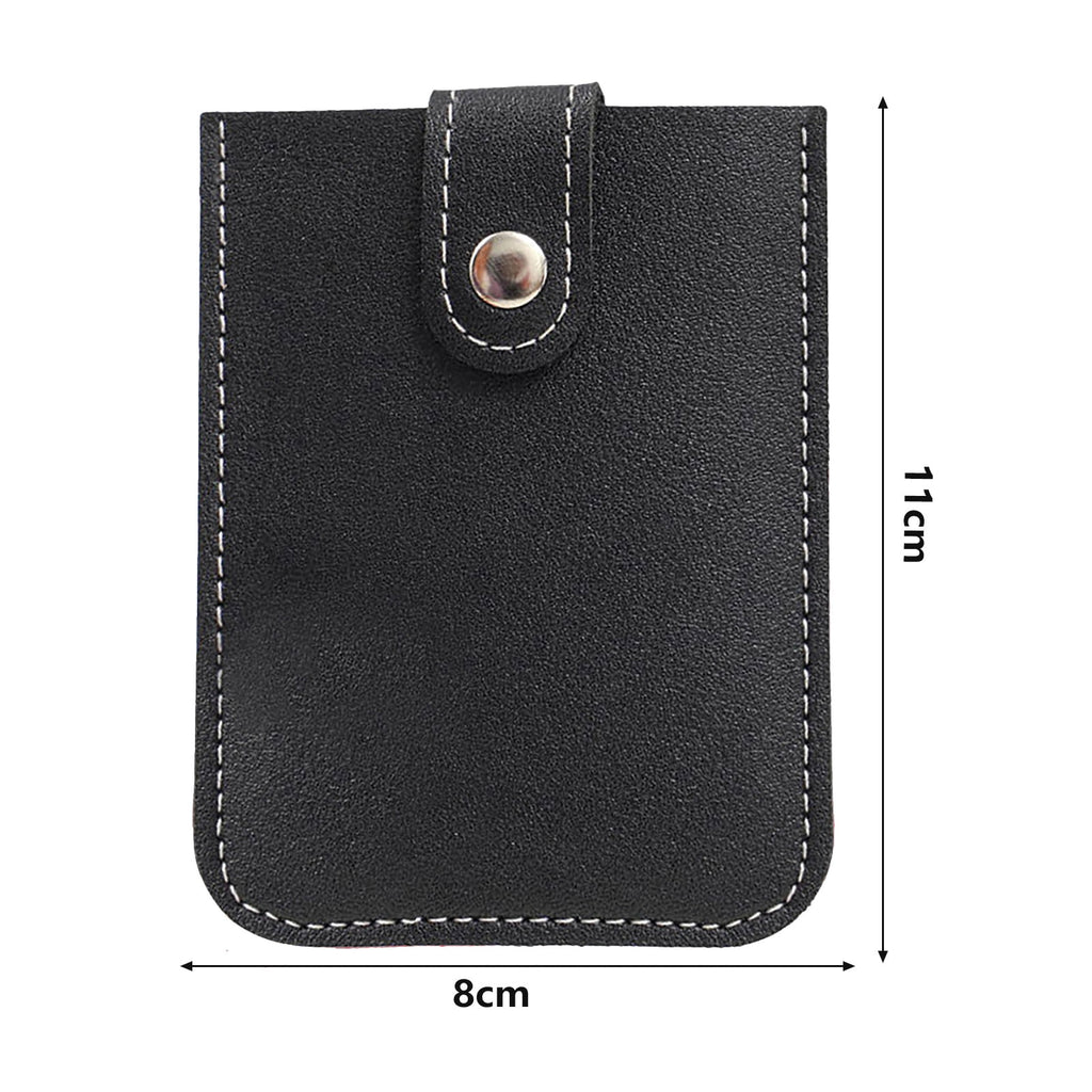 Faux Leather Card Holder Large Capacity Pull-out 6 Slots Solid Color Button Slim Minimalist Portable Business Card Bank Card Driver License - Image 6