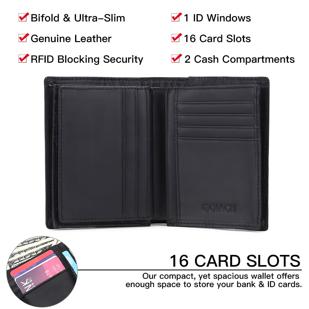 Minimalist Wallets for Men Genuine Leather Bifold Wallet RFID Blocking Card Holder - Image 5