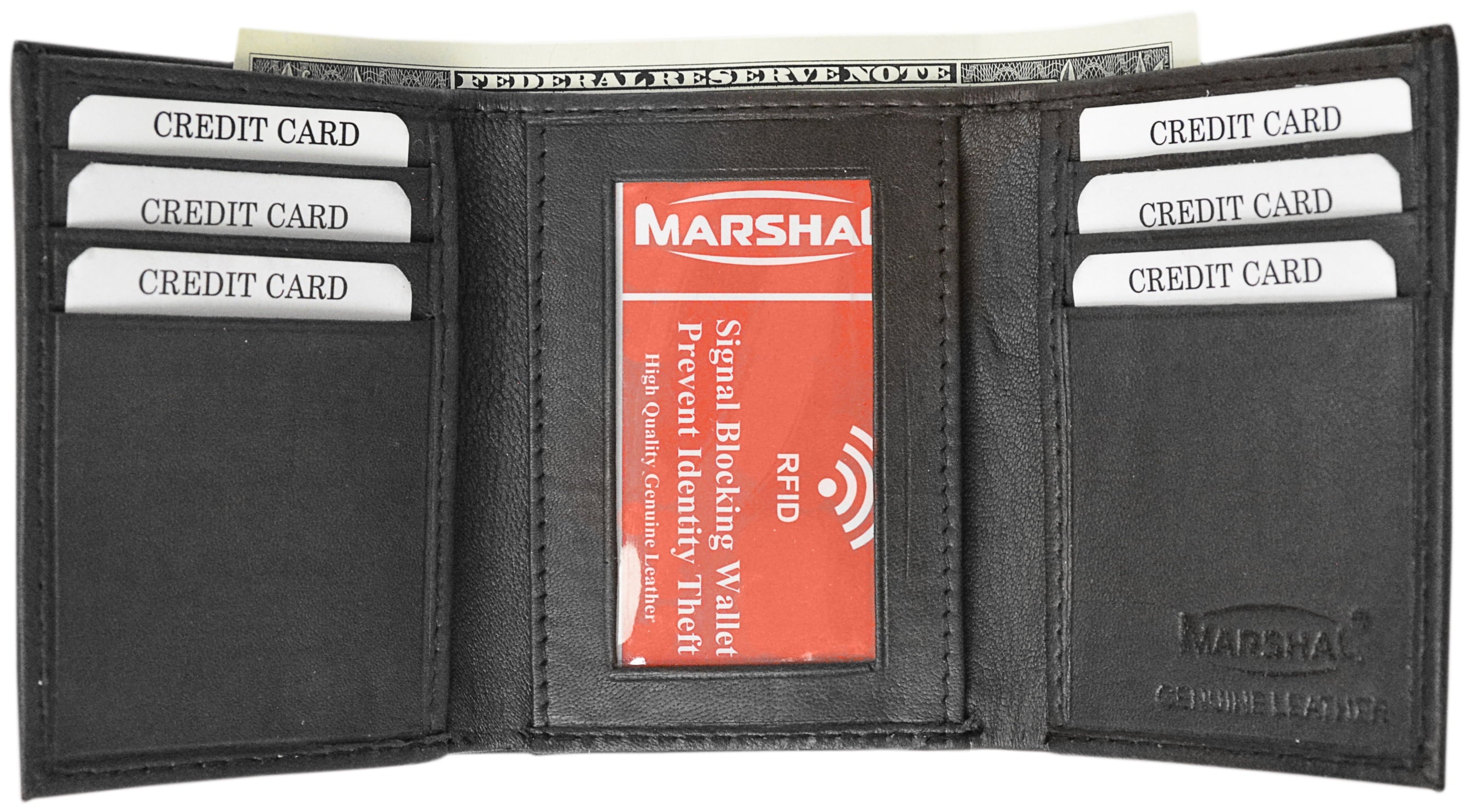 Genuine Leather Slim Trifold Wallets For Men - Mens Wallet RFID Blocking Holiday Gifts For Men - Image 3