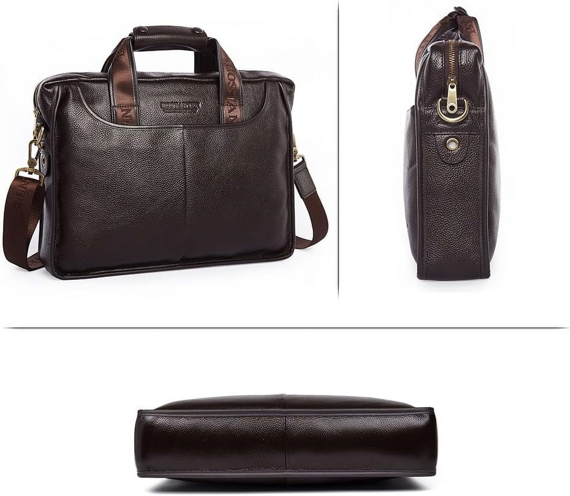 Leather Briefcase Handbag Messenger Business Bags for Men - Image 4