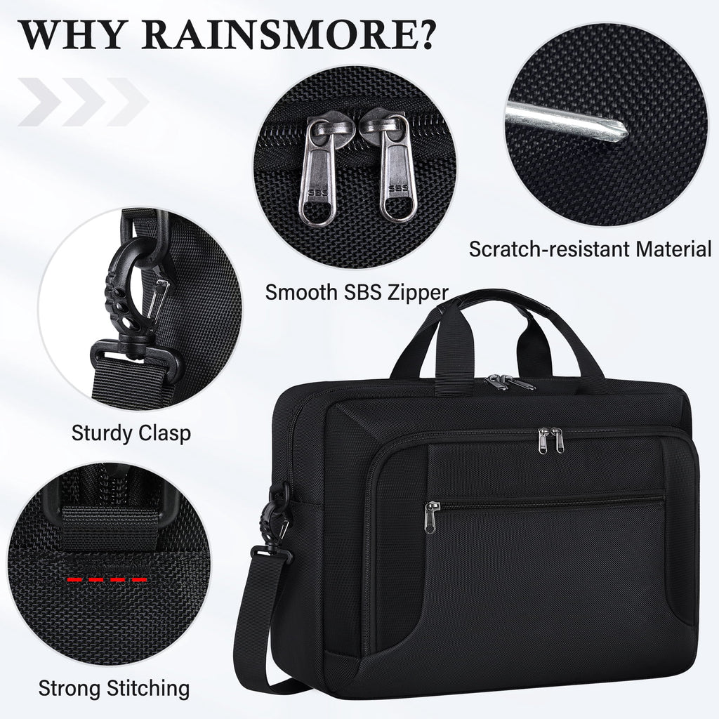 Laptop Bag 17.3 Inch Laptop Briefcase for Men Women Large Waterproof Laptop Case Business Office Work Computer Bag Adjustable Shoulder Messe - Image 4