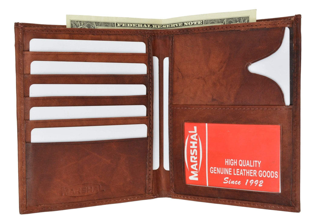 Genuine Leather Large Hipster Bifold Credit Card Id Mens Wallet - Image 4