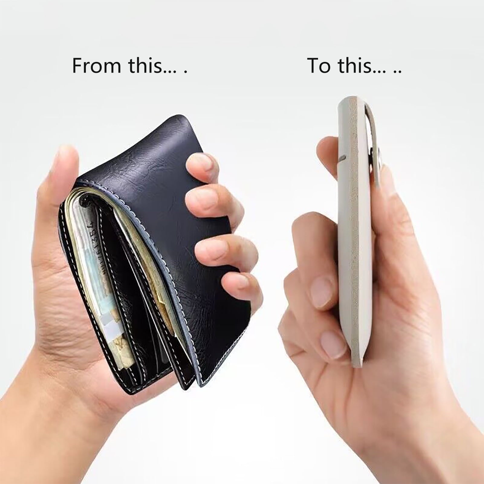 Faux Leather Card Holder Large Capacity Pull-out 6 Slots Solid Color Button Slim Minimalist Portable Business Card Bank Card Driver License - Image 4