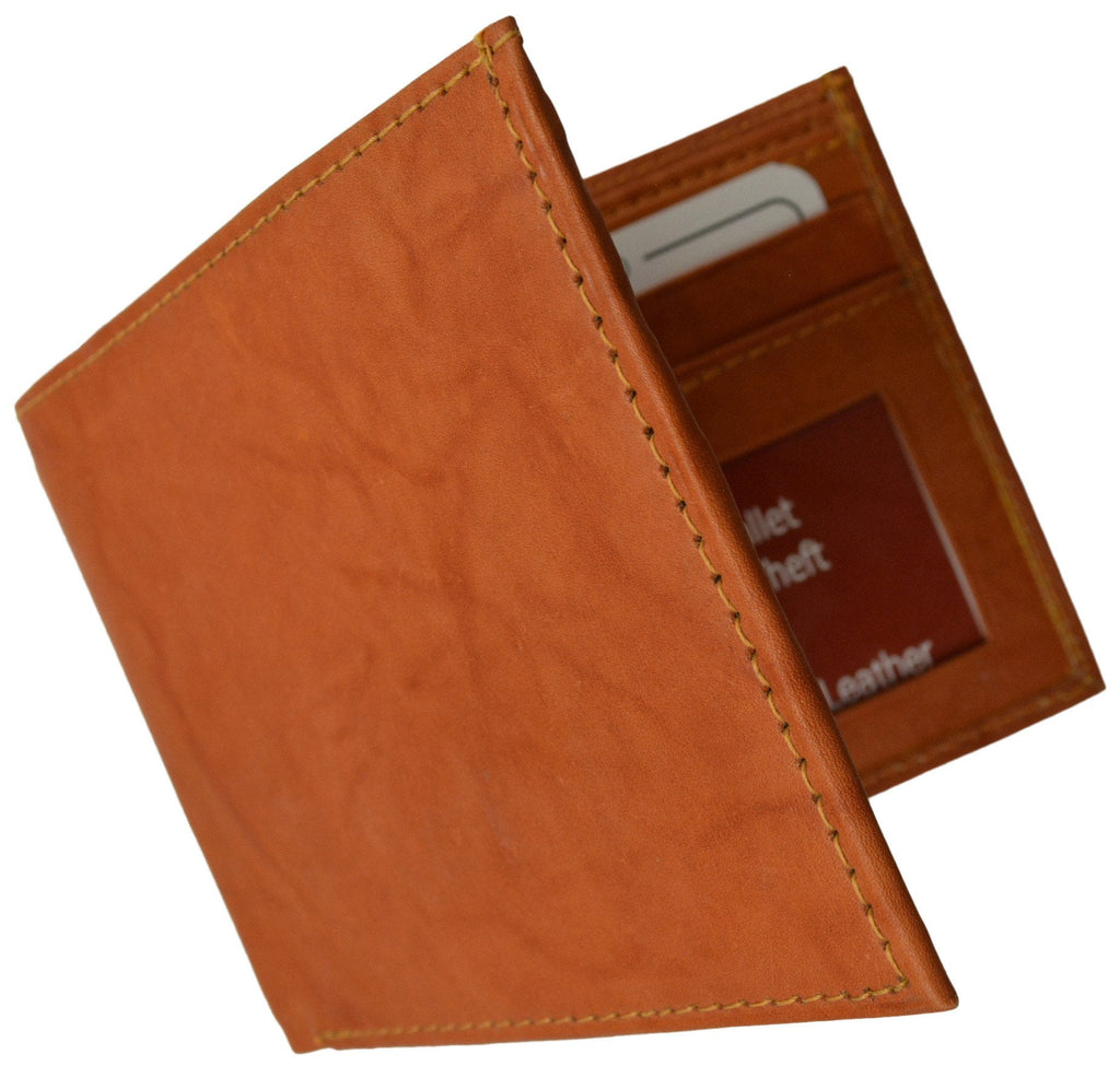 RFID Blocking Men's Leather Slim Bifold Wallet RFID 60 (C) - Image 2