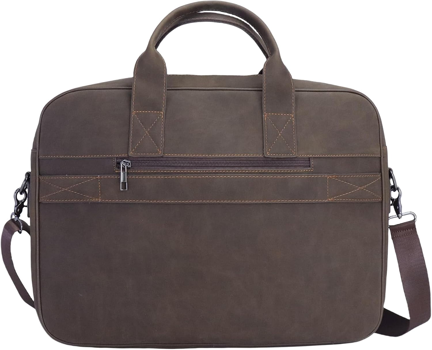 Vintage Faux Leather Briefcase: 15.6" Roomy/17 Compact Laptop Messenger Bag for Men - body Business Travel Satchel - Image 3