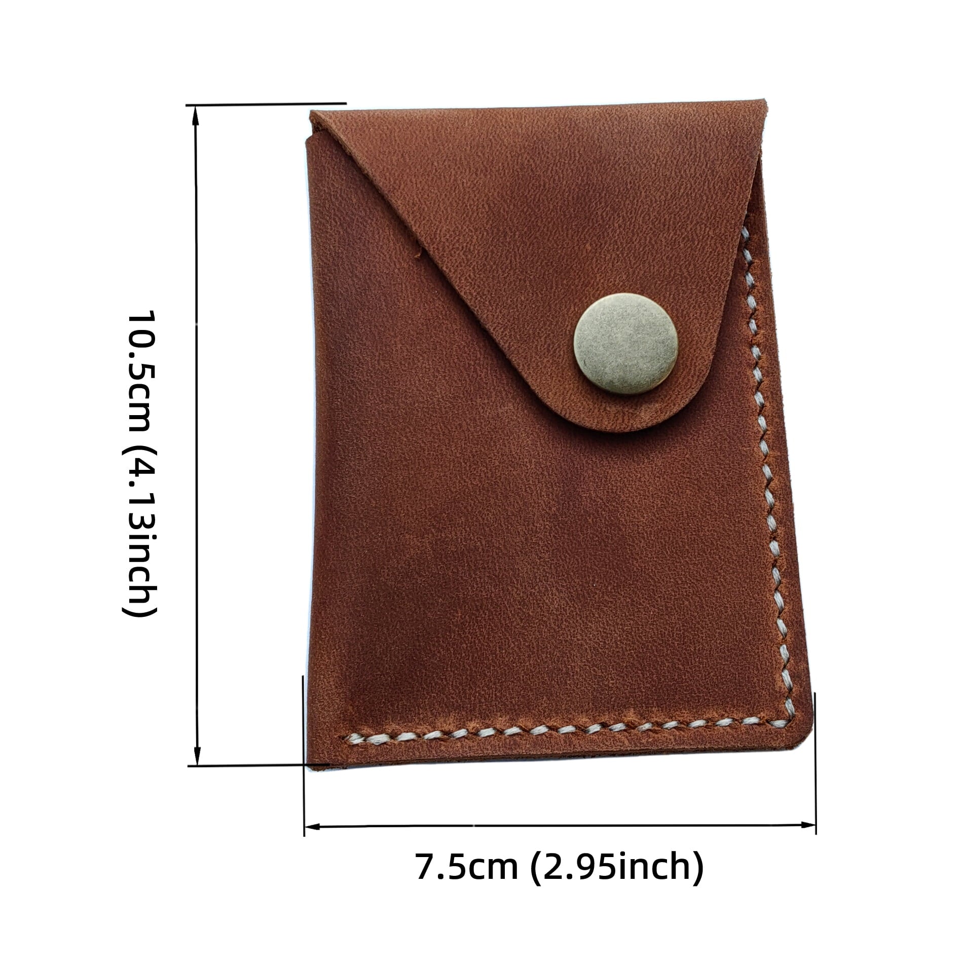 Slim Leather Business Card Holder, Minimalist Credit Card Wallet for Men and Women brown - Image 4