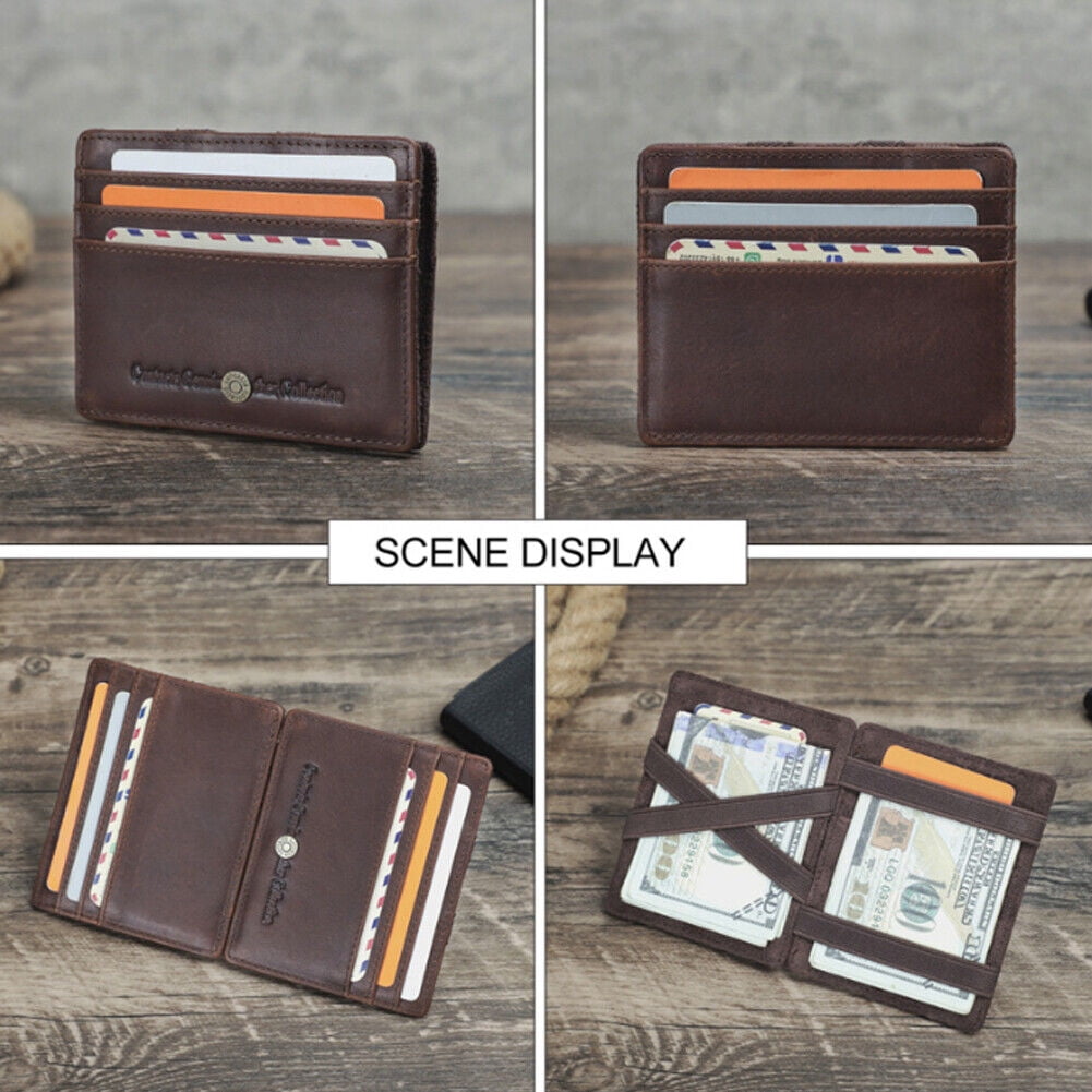 Men Genuine Leather Magic Wallet Purse Money Clip coin 8 Credit Card Holder NEW - Image 4